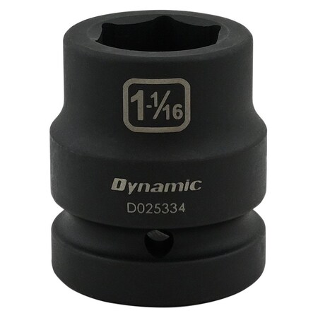 Dynamic 1" Drive Standard Socket, Black Phosphate, Tools 1-1/16" X 1" Drive, 6 Point Standard Length D025334